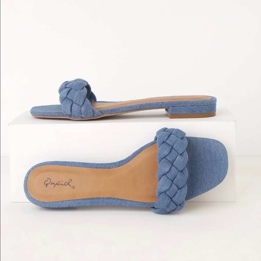 Blue Denim Braided Sandals